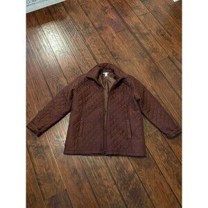 Anna and Frank 100% Silk Quilted Jacket Full Zipper Sz XL Vintage